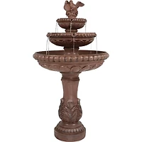 43"H Electric Resin and Concrete 3-Tier Pair of Doves Outdoor Water Fountain