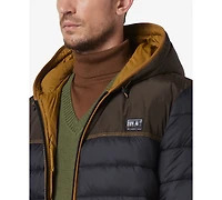 Marc New York Men's Malone Mixed-Media Colorblocked Packable Hooded Jacket