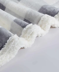 Eddie Bauer Mountain Plaid Ultra Soft Plush Fleece Reversible Blanket, Full/Queen