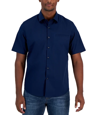 Alfani Men's Modern Classic-Fit Stretch Solid Button-Down Shirt, Created for Macy's