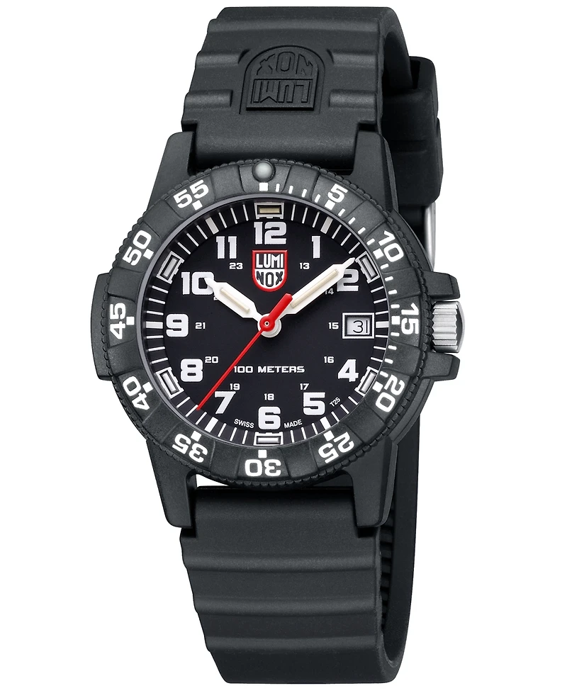 Luminox Women's Swiss Leatherback Sea Turtle Dive Black Rubber Strap Watch 39mm
