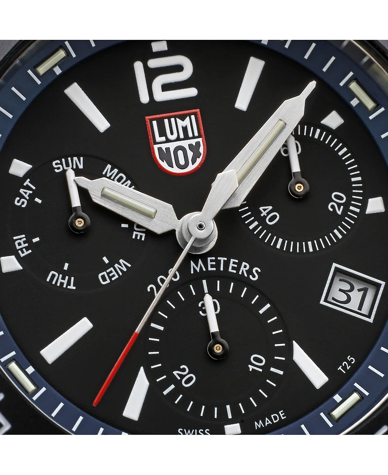 Luminox Men's Swiss Chronograph Pacific Diver Blue Rubber Strap Watch 44mm