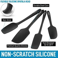 4pcs Silicone Spatula Set - Heat Resistant Tools for Cooking, Baking & Mixing