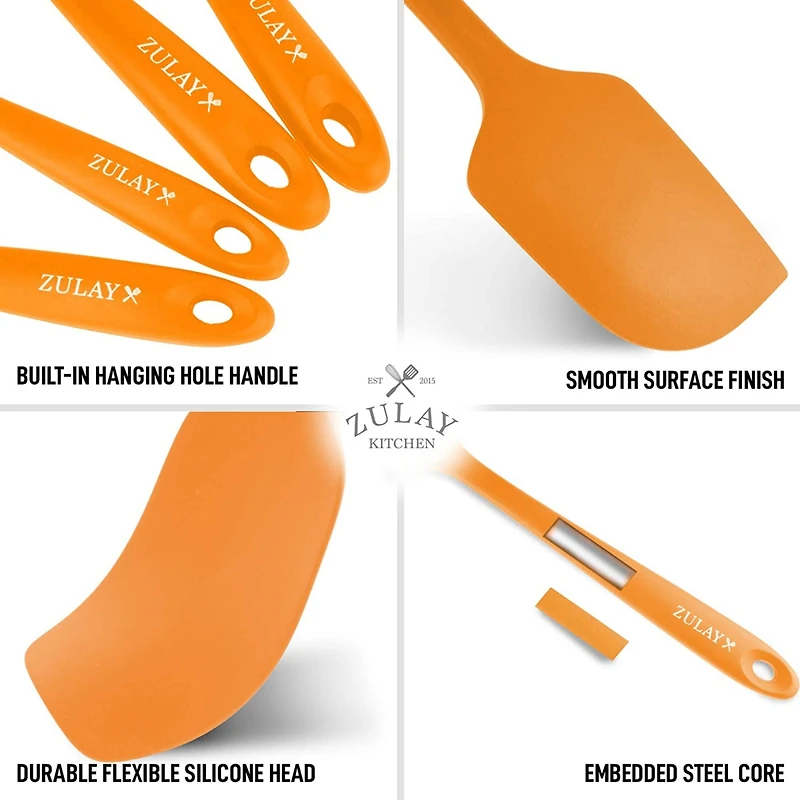 4pcs Silicone Spatula Set - Heat Resistant Tools for Cooking, Baking & Mixing