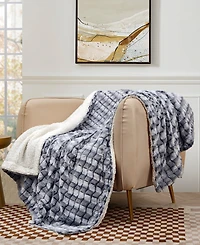 Royal Luxe Reversible Micromink to Faux-Sherpa Tie-Dye Throw, 50" x 60", Exclusively at Macy's