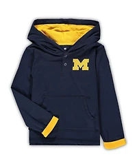 Toddler Boys Colosseum Navy and Heathered Gray Michigan Wolverines Poppies Hoodie Sweatpants Set