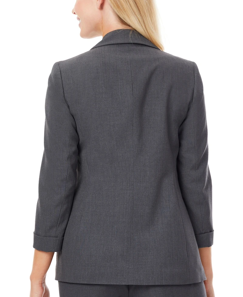 Jones New York Women's Notched Collar Jacket with Rolled Sleeves
