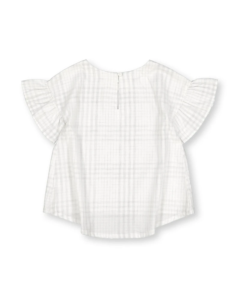 Hope & Henry Baby Girls Short Ruffle Sleeve Top