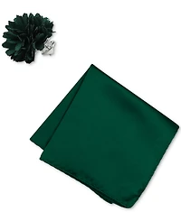ConStruct Men's Solid Pocket Square & Lapel Pin Set