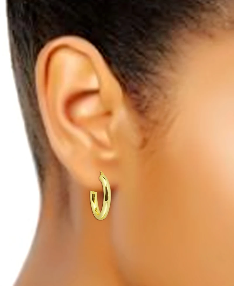 Giani Bernini Medium Tube Hoop Earrings in Gold Over Silver, 1.1", Created for Macy's