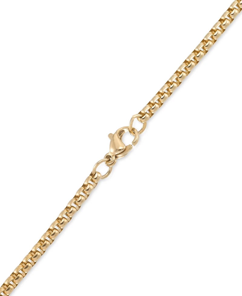 Legacy for Men by Simone I. Smith Black Agate & Lion Head 24" Pendant Necklace in Gold-Tone Ion-Plated Stainless Steel
