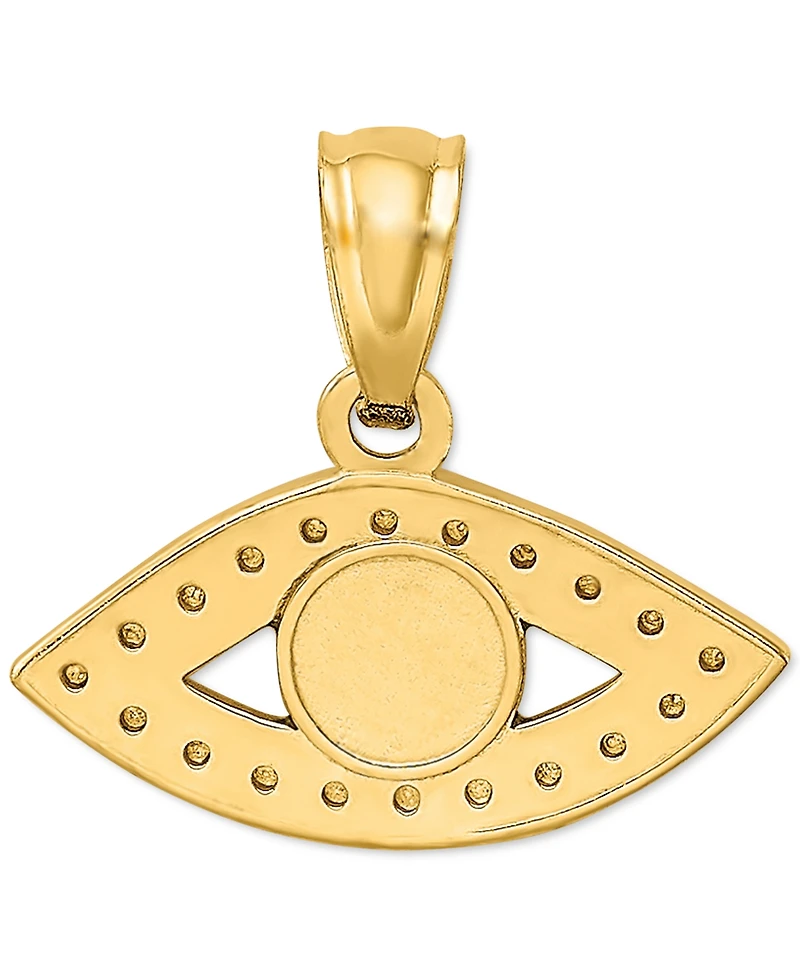 Evil Eye Charm Set in 14k Gold and Enamel