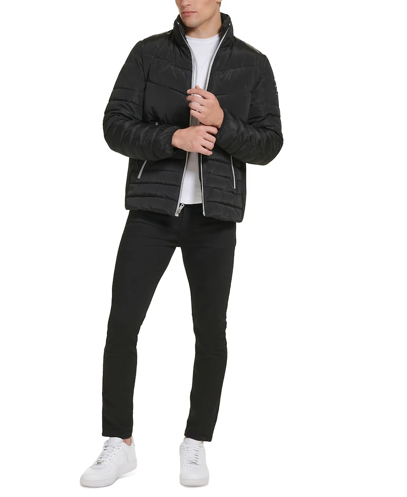 Kenneth Cole Men's Mixed Quilted Puffer Jacket