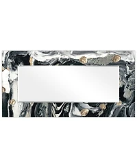Empire Art Direct 'Ebony' Rectangular On Free Floating Printed Tempered Art Glass Beveled Mirror, 72" x 36"