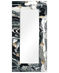 Empire Art Direct 'Ebony' Rectangular On Free Floating Printed Tempered Art Glass Beveled Mirror, 72" x 36"