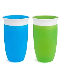Munchkin Toddler Miracle 360 Sippy Cup, Green/Blue, 10 Oz, 2 Count