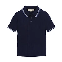 Hope & Henry Baby Boys Short Sleeve Sweater Polo with Tipping