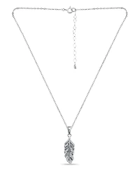Giani Bernini Cubic Zirconia Pave Feather Pendant Necklace in Sterling Silver