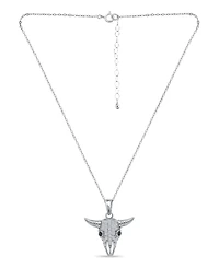 Giani Bernini Cubic Zirconia Pave Steer Head Pendant Necklace in Sterling Silver