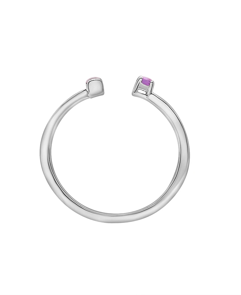 Macy's Amethyst (1/20 ct.t.w) and Rose De France (1/20 ct.t.w) Open Ring in Sterling Silver