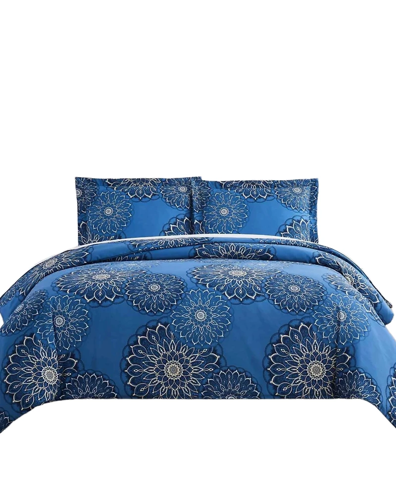 Southshore Fine Linens Midnight Floral 3-Pc. Comforter Set