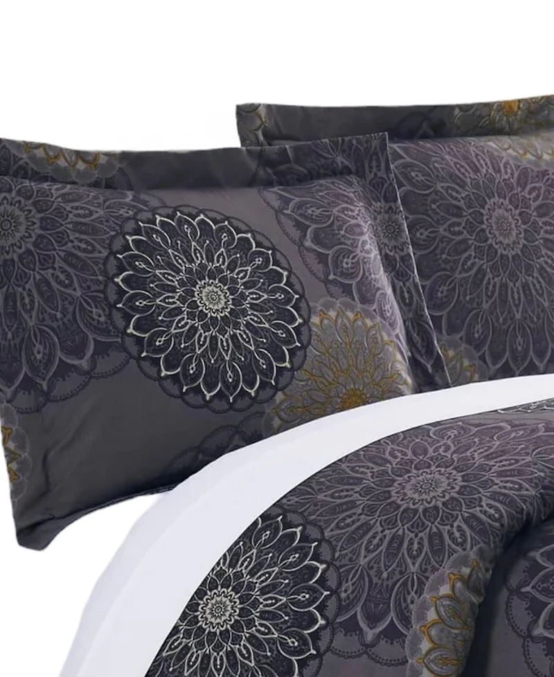 Southshore Fine Linens Midnight Floral 3-Pc. Comforter Set