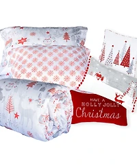 Southshore Fine Linens Holly Jolly Lane Reversible 6-Pc. Comforter Set
