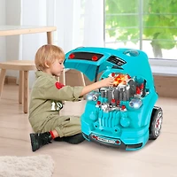 Qaba Mechanic Kids Truck Engine Toy Set, Car Service Play Set,