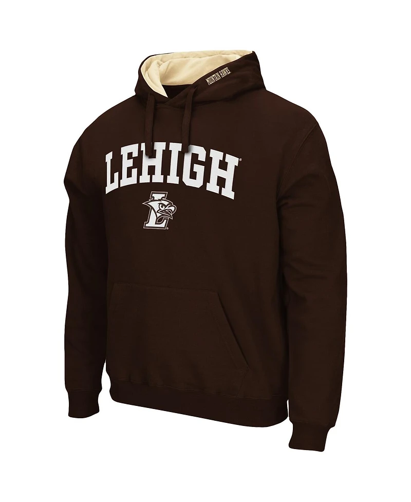 Men's Colosseum Brown Lehigh Mountain Hawks Isle Pullover Hoodie