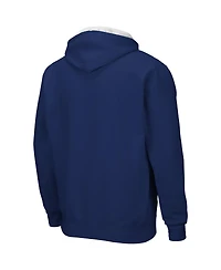 Men's Colosseum Navy Rice Owls Arch and Logo 3.0 Full-Zip Hoodie
