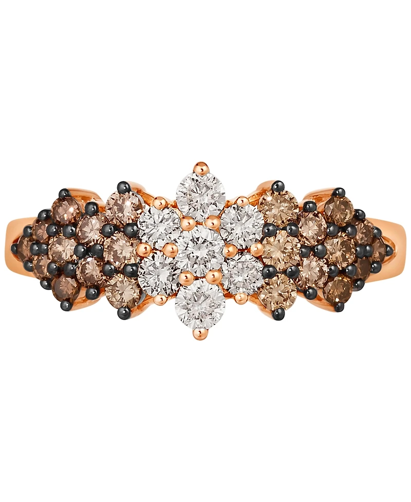 Le Vian Chocolate Ombre Diamond Cluster Ring (1 ct. t.w.) 14k Rose Gold, White Gold or Yellow