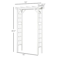 Outsunny 7' Wood Steel Outdoor Garden Arched Trellis Arbor w/ Fir Wood,