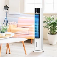 Homcom Bladeless Air Cooler, Evaporative Oscillating Tower Fan Humidifier Unit