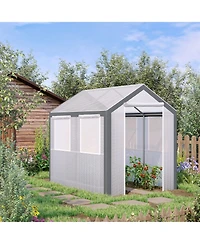 Outsunny 8' x 6' x 7.5' Steeple Walk-In house Tunnel Portable Garden Steel Frame