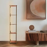 Brightech Aria 63" Shelf with Dimmable Led Lights and Wireless Charging Pad