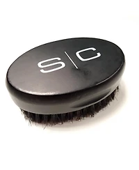 StyleCraft Professional Barber Oval Military-Inspired Hair Brush 100% Natural Boar Bristles with Wood Palm Handle