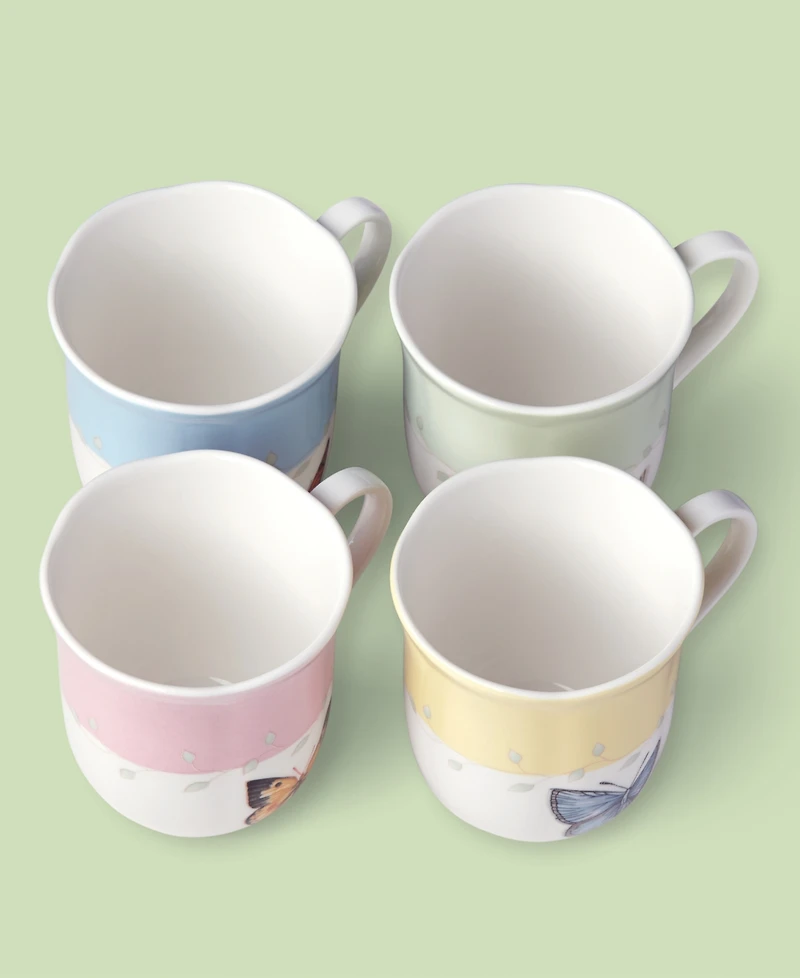 Lenox Butterfly Meadow 12 oz. Porcelain Mugs, Set of 4