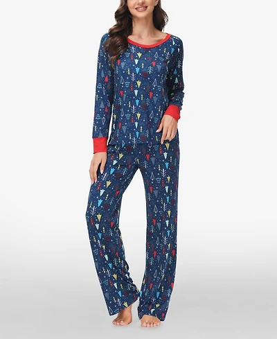 Ink+Ivy Women's Long Sleeve Sweat Top with Lounge Pant, Set of 2