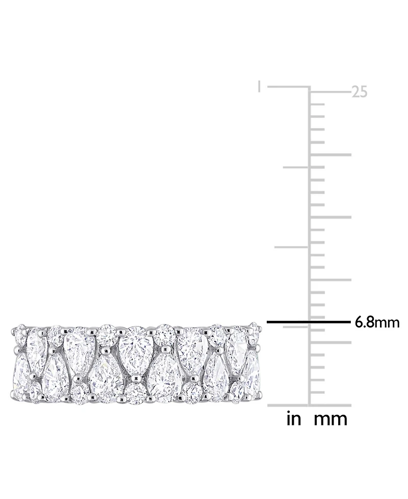 Diamond Pear & Round Semi-Eternity Cluster Ring (2 ct. t.w.) 14k White Gold
