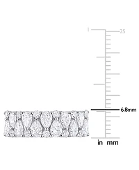 Diamond Pear & Round Semi-Eternity Cluster Ring (2 ct. t.w.) 14k White Gold