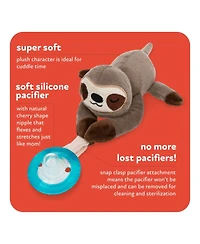 Nuby Baby Calming Natural Flex Snuggleez Pacifier with Plush Animal