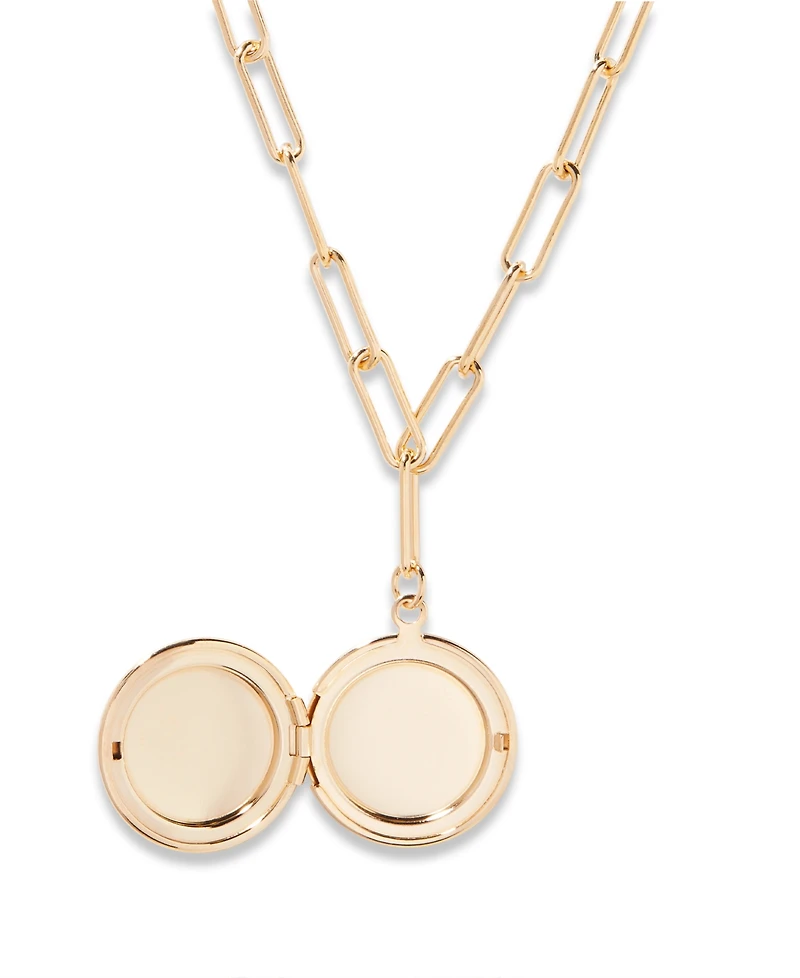 brook & york Isla Initial Elongated Link Locket Necklace
