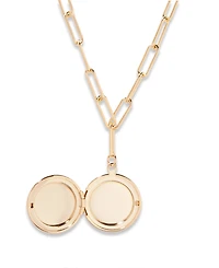 brook & york Isla Initial Elongated Link Locket Necklace