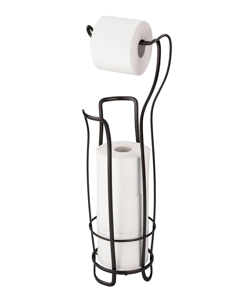 Axis Metal Free Standing Toilet Paper Tissue Holder, Roll Reserve Canister