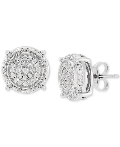Grown With Love Men's Lab Grown Diamond Cluster Stud Earrings (1/2 ct. t.w.) in 10k White Gold