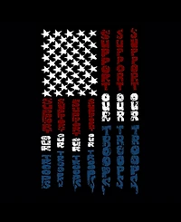 La Pop Art Men's Support Our Troops Word Long Sleeves T-shirt