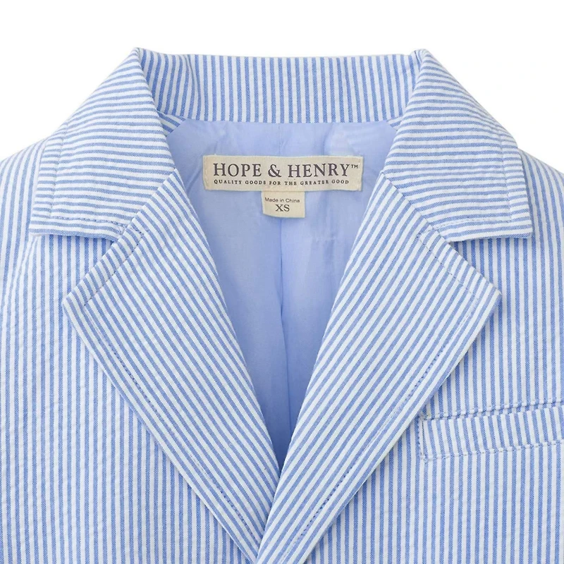 Hope & Henry Boys' Organic Seersucker Suit Jacket, Infant