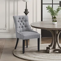 WestinTrends Upholstered Wingback Button Tufted Dining Chair