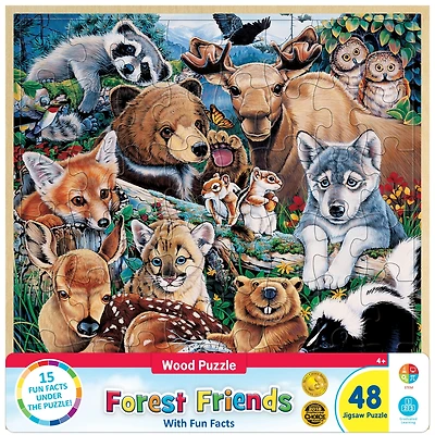MasterPieces Wood Fun Facts Forest Friends 48 Piece Wood Jigsaw Puzzle