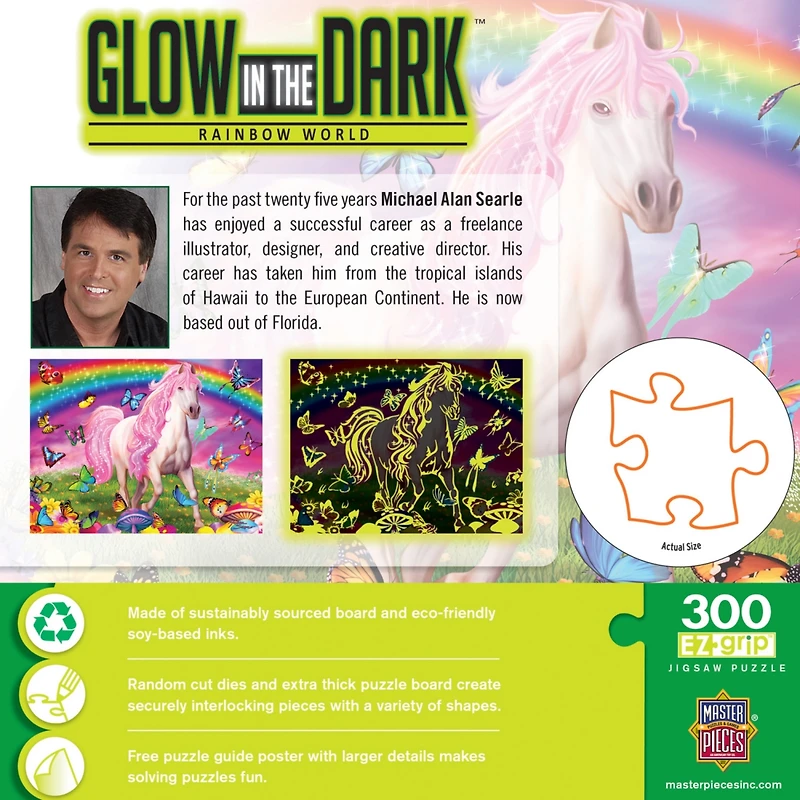 MasterPieces Glow in the Dark - Rainbow World 300 Piece Ez Grip Puzzle